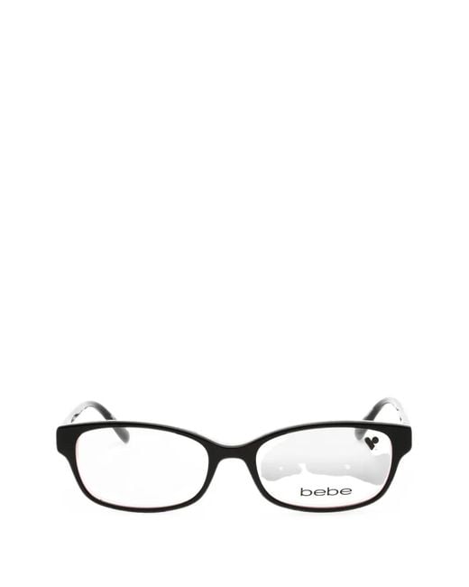 Bebe Black Floral-Print Rectangle-Frame Glasses