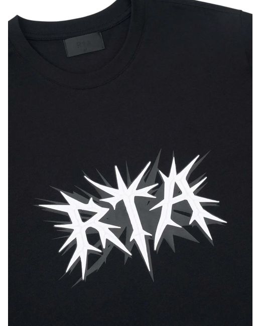 RTA Black Liam Logo Graphic T-Shirt for men