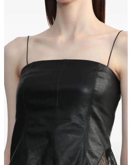 Helmut Lang Black Sheer Leather Top