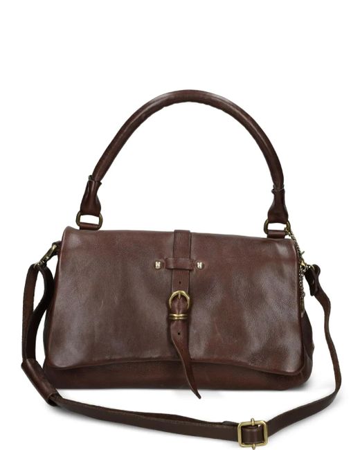 A.s.98 Brown Buckle-Fastening Leather Shoulder Bag