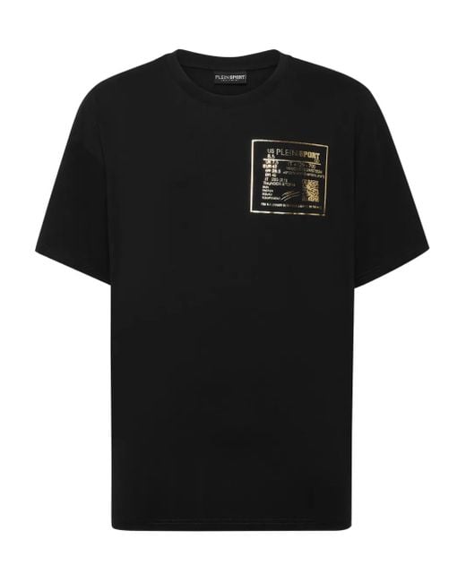 Philipp Plein Katoenen T-Shirt Met Gouden Detail in het Zwart voor