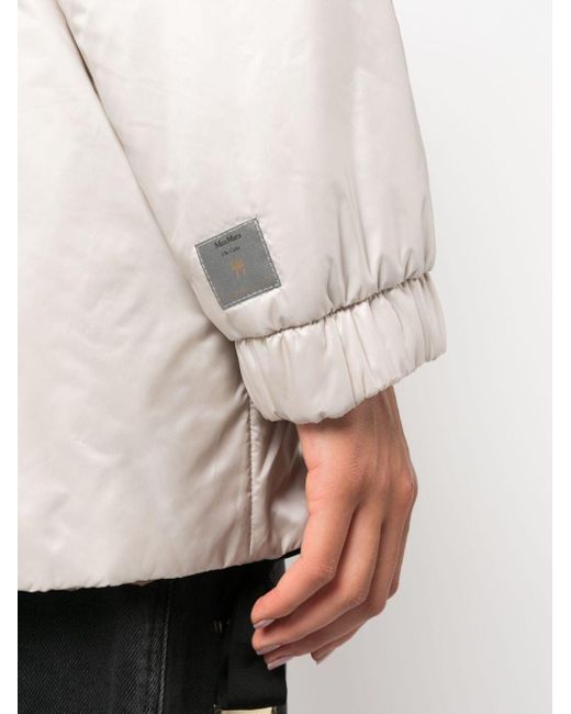Max Mara White Reversible Funnel-neck Puffer Jacket
