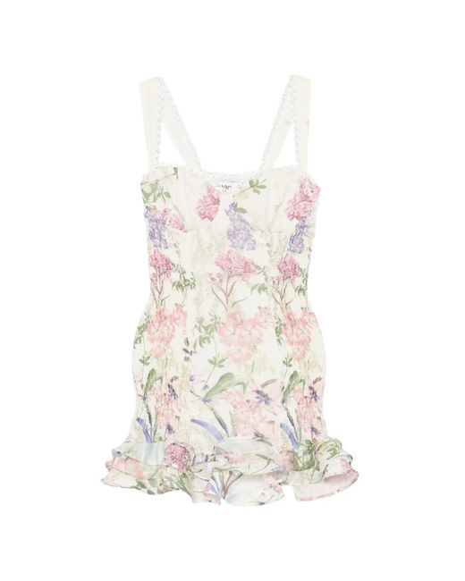 Charo Ruiz White Sunil Floral Mini Dress