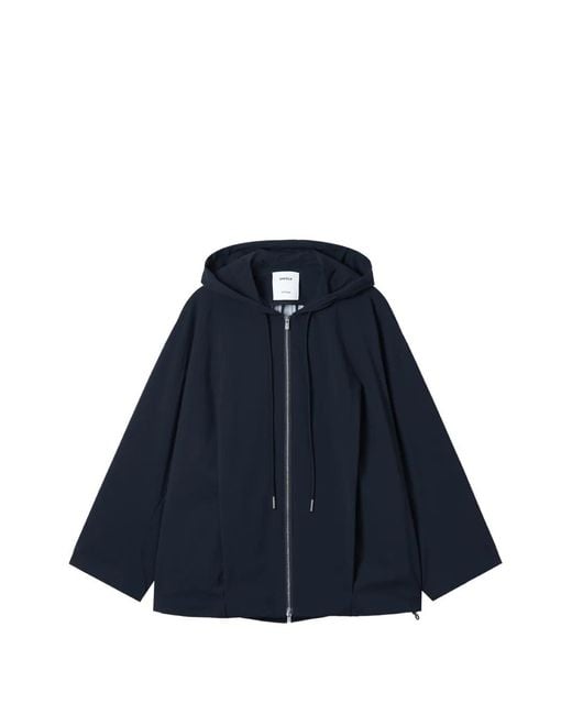 Enfold Blue Hooded Pleated Jacket