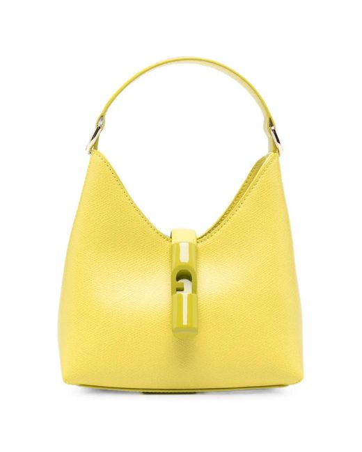 Furla Yellow Mini Iride Leather Tote Bag