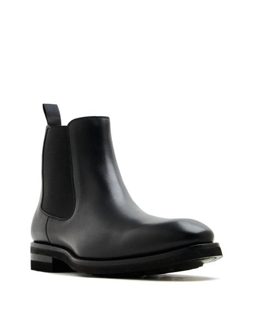 Magnanni Shoes Black Elasticated-Panel Chelsea Boots for men