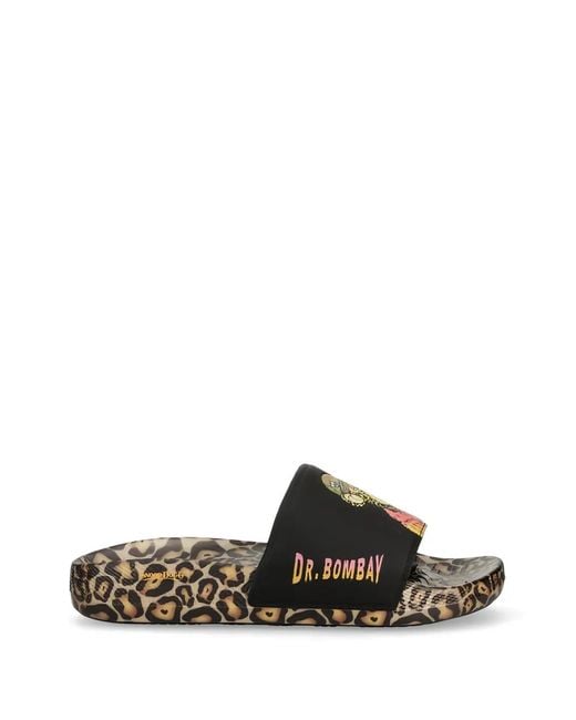 Skechers Black X Snoop Dogg Leopard Print Slide for men