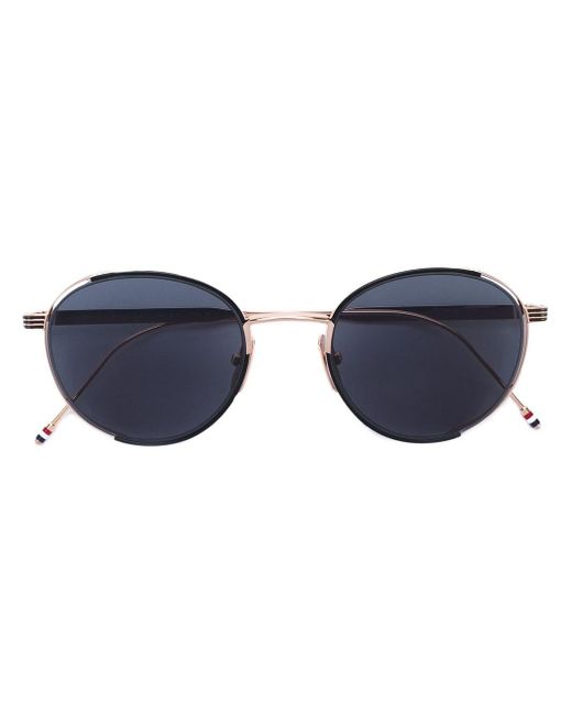 Thom Browne Blue - Round Frame Sunglasses - Unisex - Titanium - One Size