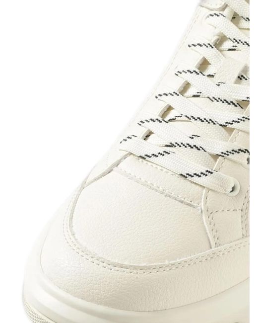 Emporio Armani White Logo-Print Lace-Up Sneakers for men