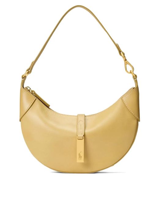 Polo Ralph Lauren Metallic Polo Id Leather Shoulder Bag