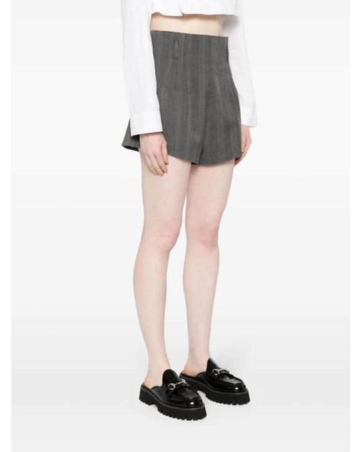 Prada Gray Wool Pleated Shorts