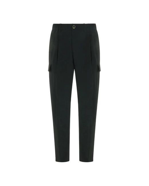 Herno Black Cargo-Pockets Tapered Pants for men