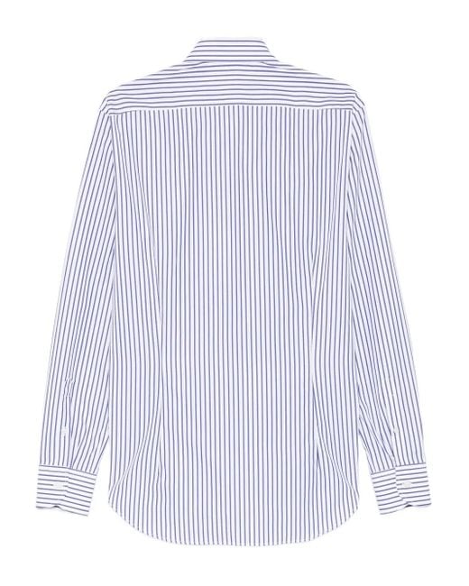Orian White Striped-Pattern Shirt for men