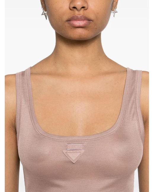 Prada Pink Oberteil Mit Logo