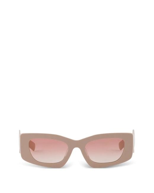 Prada Pink Sunglasses With Triangle Logo