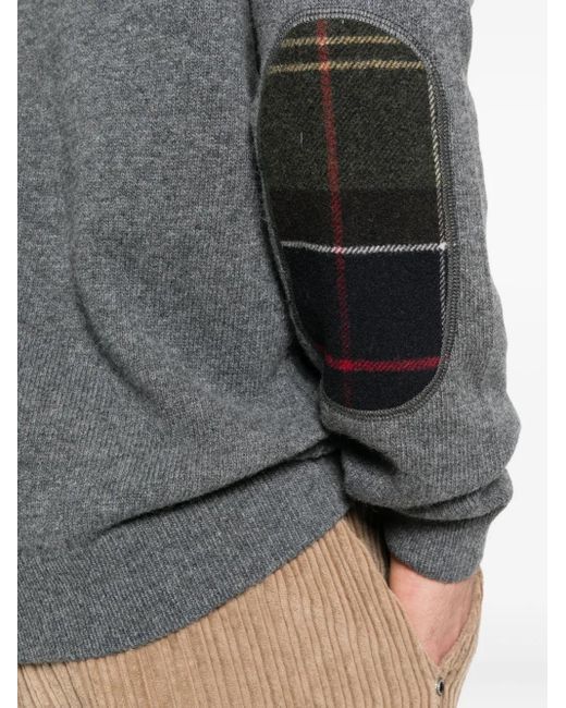 Barbour Gray Wool Crewneck Sweater for men