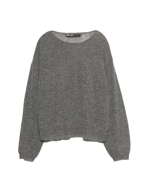 Bimba Y Lola Gray Dark Melange Wool Sweater