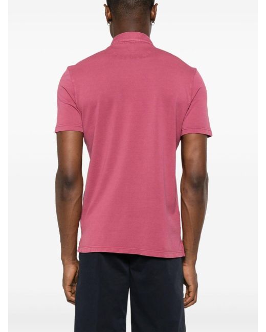 Fedeli Pink Piqué-weave Polo Shirt for men