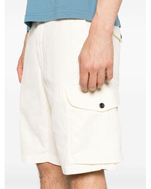 Incotex Halbhohe Cargo-Shorts in White für Herren
