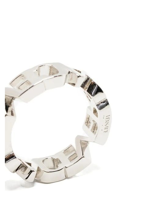 Versace White Logo Ring