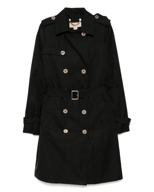 MICHAEL Michael Kors Black Double-Breasted Trench Coat