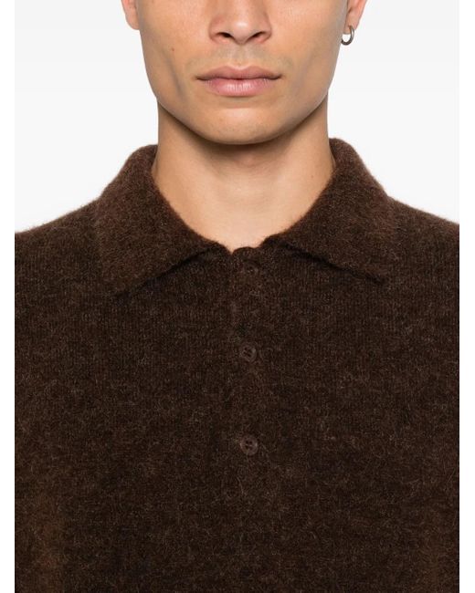sunflower Brown Polo-Neck Buttoned Sweater for men