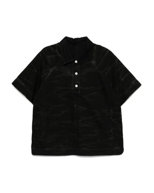NAMACHEKO Denim Poloshirt Met Zebraprint in het Black voor heren