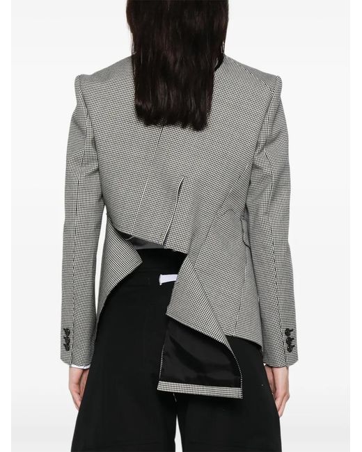 Comme des Garçons Gray Houndstooth Cut-Out Jacket