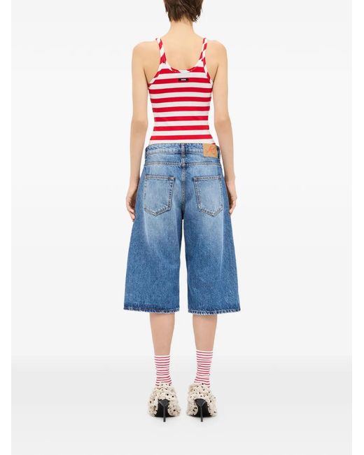 MSGM Blue Short En Jean À Poches