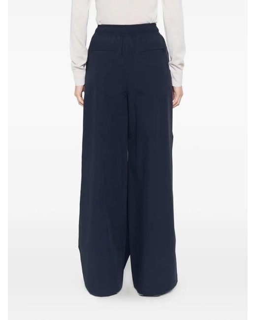 Alpha Tauri Blue Drawstring-Waistband Palazzo Pants