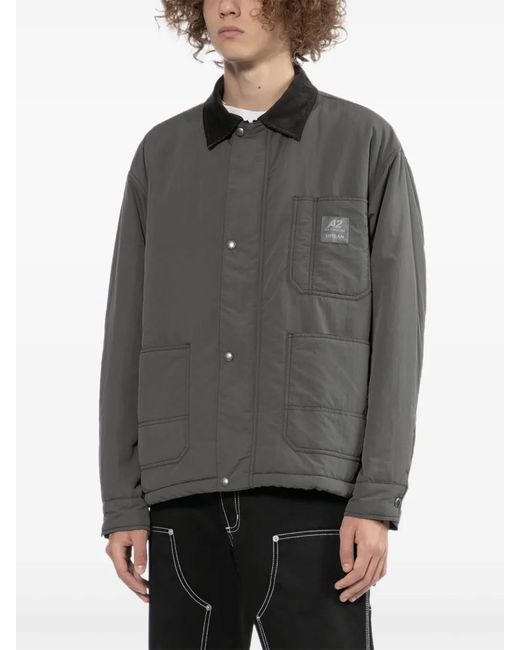 Chocoolate Gray Logo-Patch Jacket for men