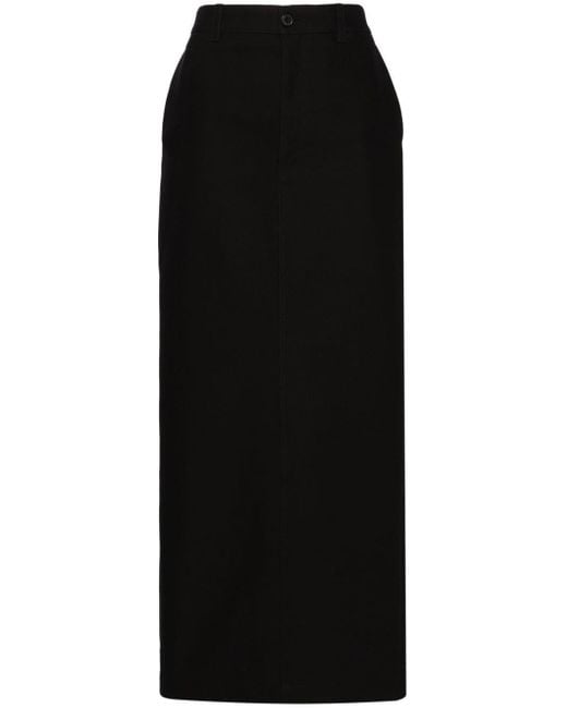 Wardrobe NYC Black Drill Column Maxi Skirt