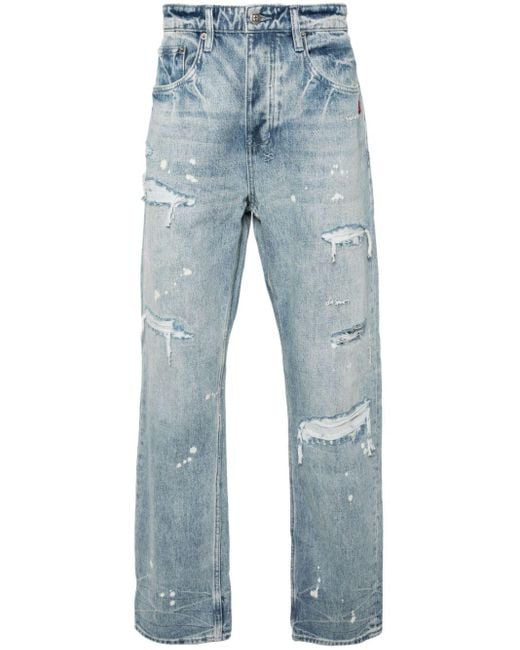 Ksubi Halbhohe Anti K Canal Street Straight-Leg-Jeans in Blue für Herren