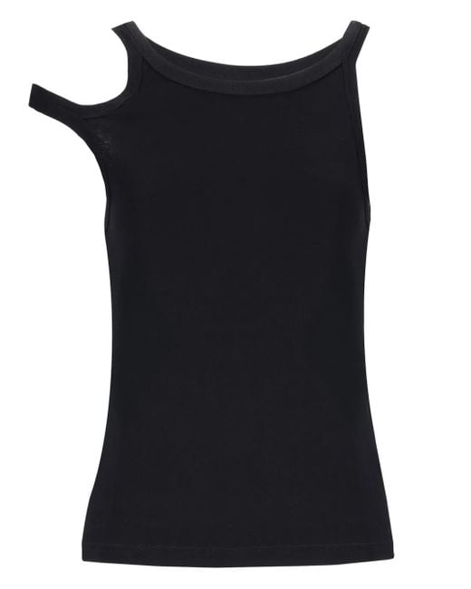 Laneus Black Asymmetric Tank Top