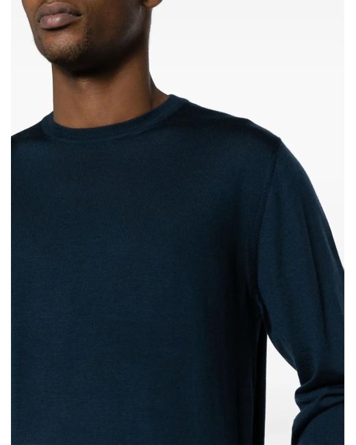 Corneliani Fein Gestrickter Pullover in Blue für Herren