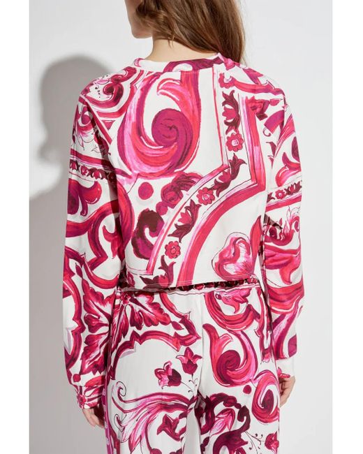 Dolce & Gabbana Red Majolica-Print Sweatshirt