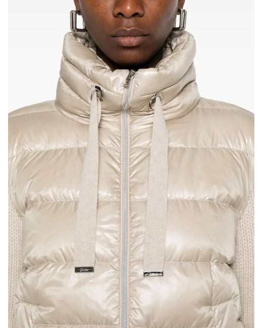 Herno Natural Down Jacket With Knitted
