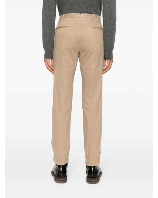 Incotex Natural Herringbone Stretch-Cotton Tailored Trousers for men