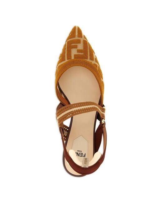 Fendi Brown Hummingbird Mesh Pumps