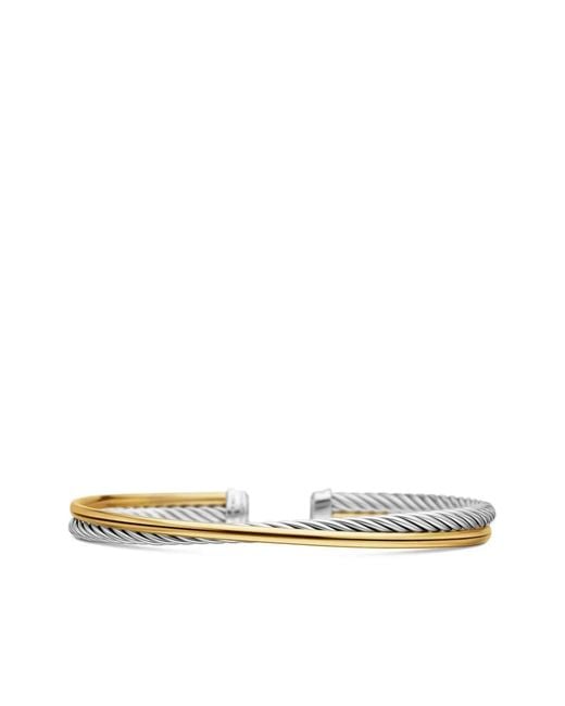 David Yurman Metallic 18K And Sterling Crossover Bracelet (3Mm)