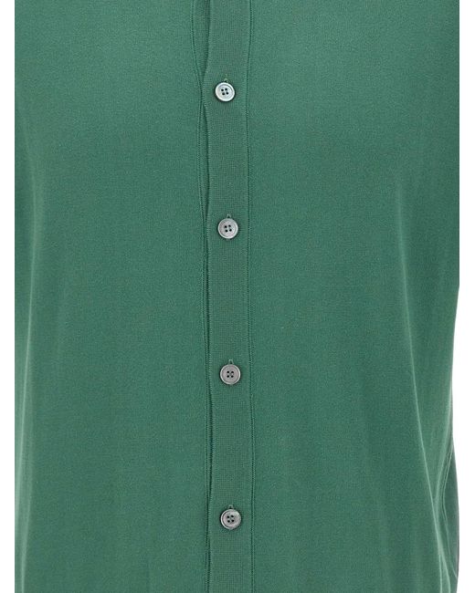 FILIPPO DE LAURENTIIS Green Short-Sleeve Cotton Shirt for men
