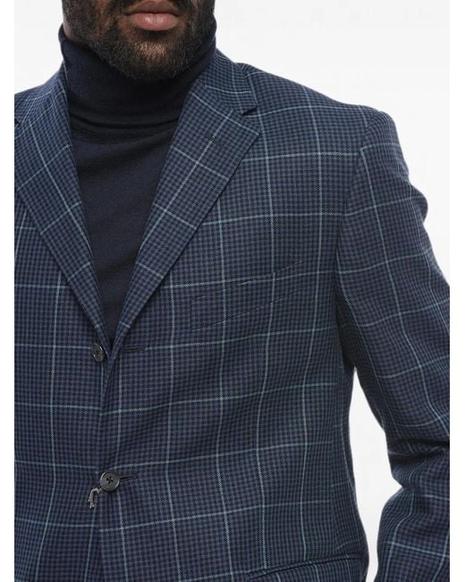 Corneliani Blue Checked Blazer for men