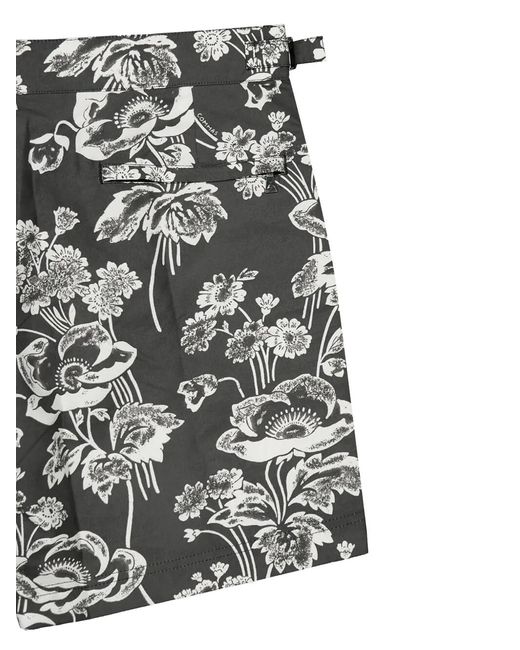 Commas Black Floral-Print Swim Shorts for men