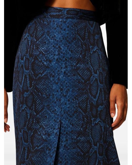 Twinset Blue Midirock Mit Python-Print