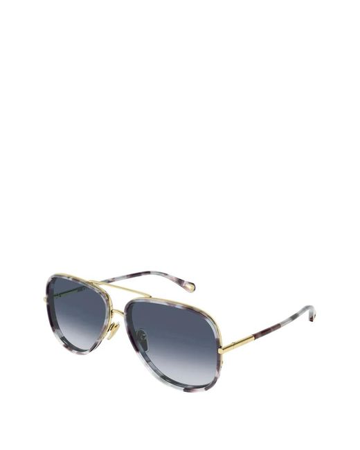 Chloé Blue Pilot-Frame Sunglasses