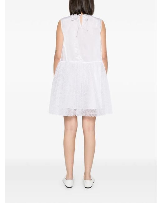 CECILIE BAHNSEN White Dahulu Sleeveless Mini Dress