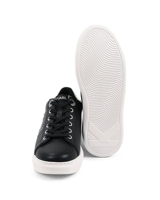 Karl Lagerfeld Black Embroidered Logo-Patch Sneakers