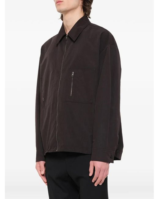 Wooyoungmi Black Zip-Up Chest-Pocket Shirt for men