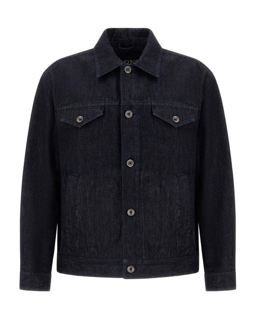Herno Blue Button-Fastening Denim Jacket for men