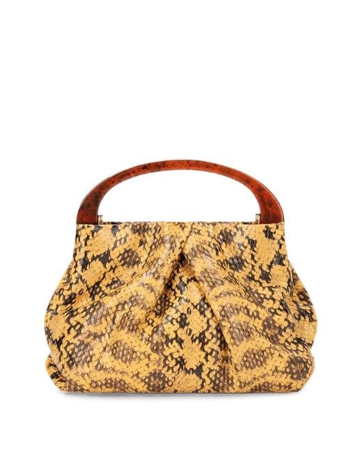 Dries Van Noten Metallic Small Pleated Leather Bag